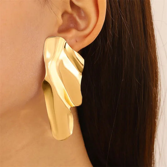 Geometric Gold Metal Earrings