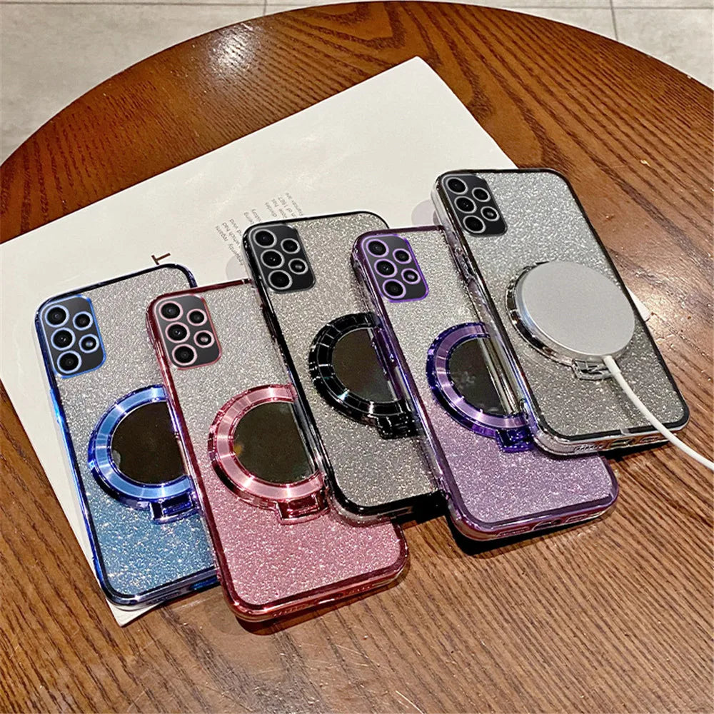 Glitter Phone Case With Mirror For Samsung A Series