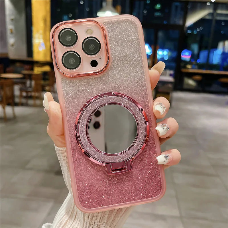 Glitter Magnetic Mirror Phone Case for iPhone