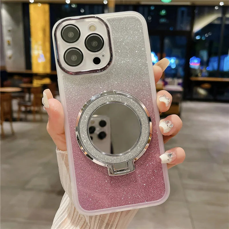 Glitter Magnetic Mirror Phone Case for iPhone