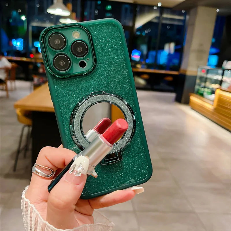 Glitter Magnetic Mirror Phone Case for iPhone