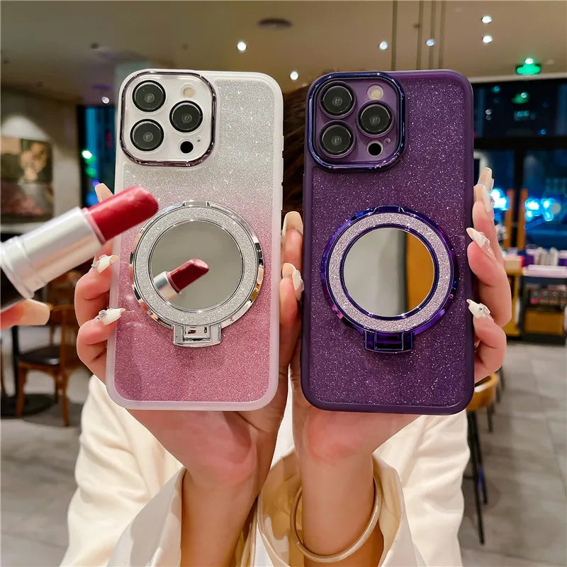 Glitter Magnetic Mirror Phone Case for iPhone