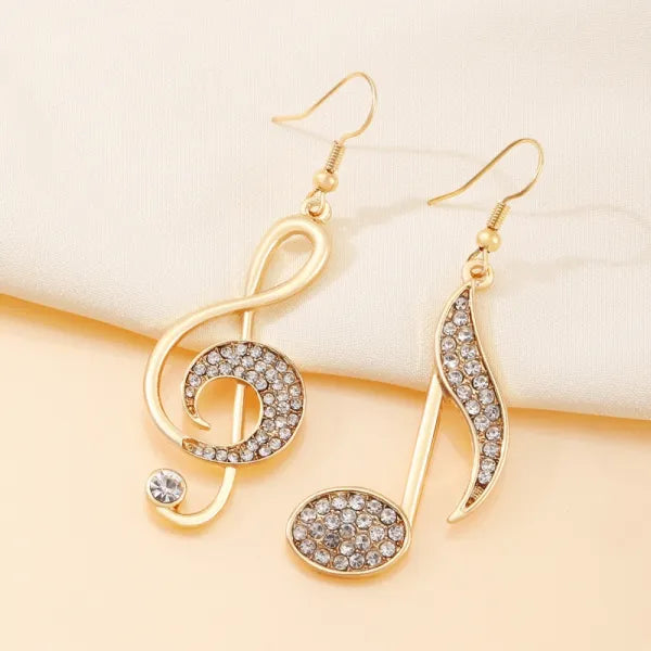 Gold Treble Clef Earrings