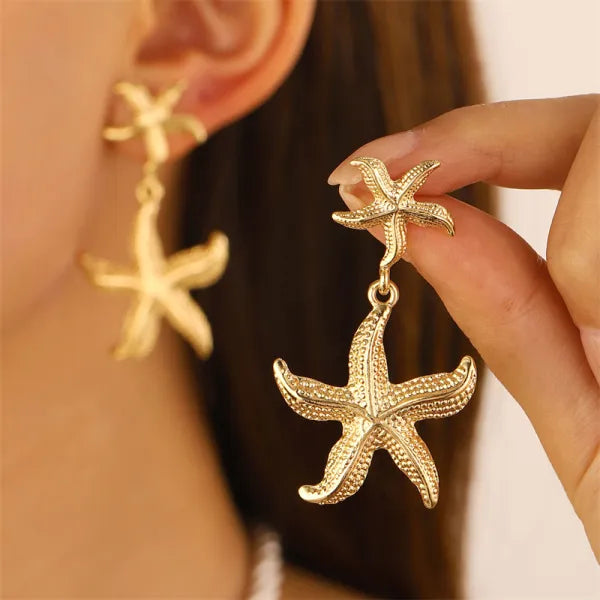 Starfish Dangle Drop Earrings